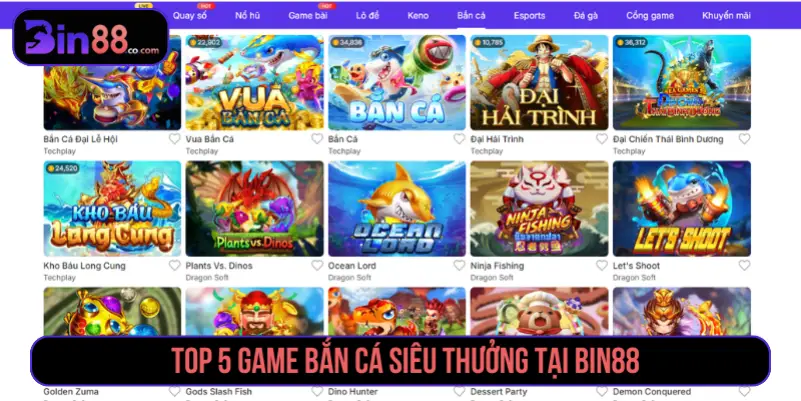 Top 5 Game Bắn Cá Siêu Thưởng Săn Boss Cực Đã Tại BIN88 Top 5 game bắn cá siêu thưởng tại BIN88